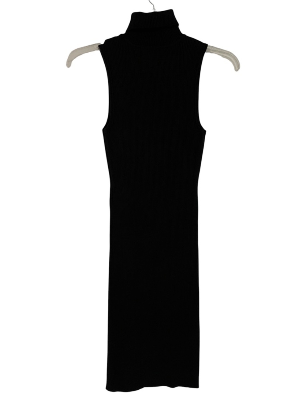 Shinestar Black Stretch Turtleneck Sleeveless Ribbed Dress Size Medium